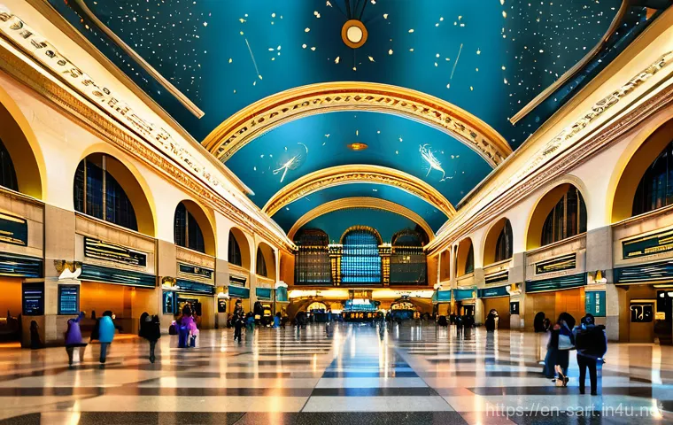 지하철 아트와 혁신적 아이디어 - A vibrant, fantastical subway station interior in the style of Stockholm's Tunnelbana, carved direct...